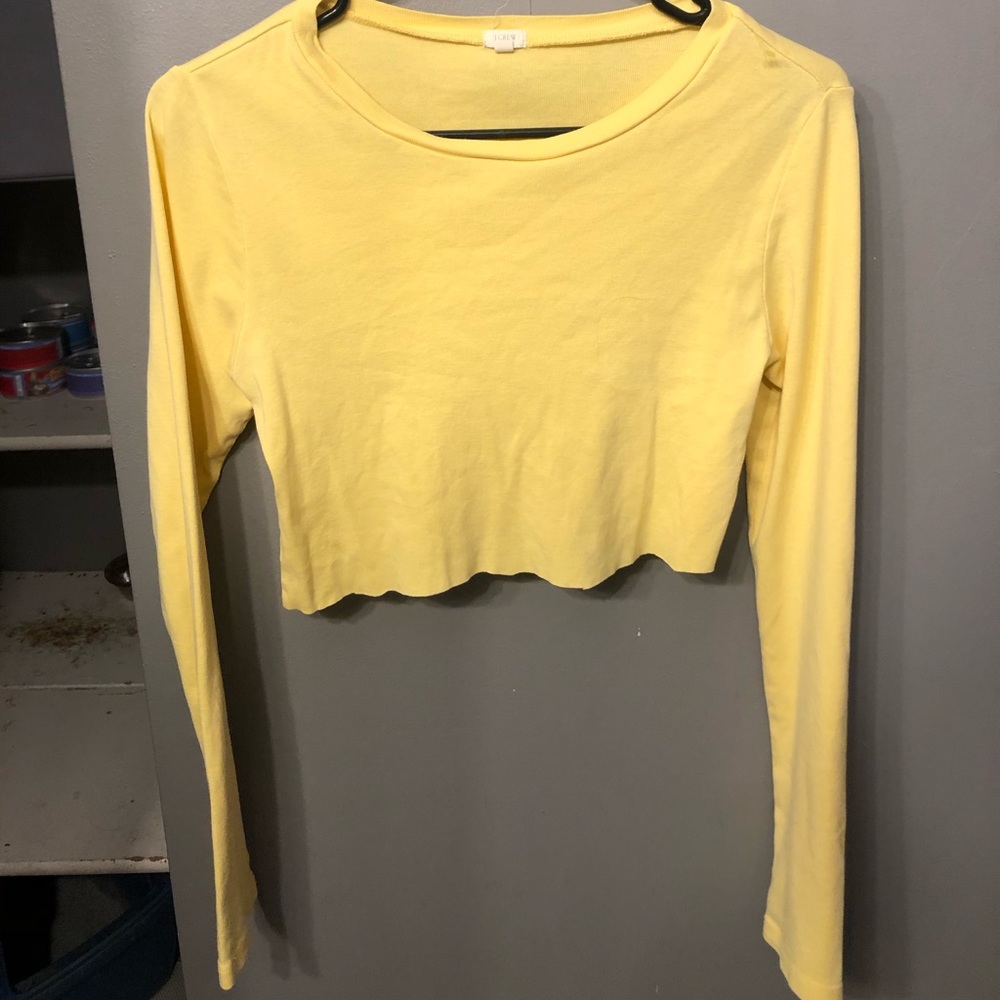 Yellow j crew long sleeve crop top